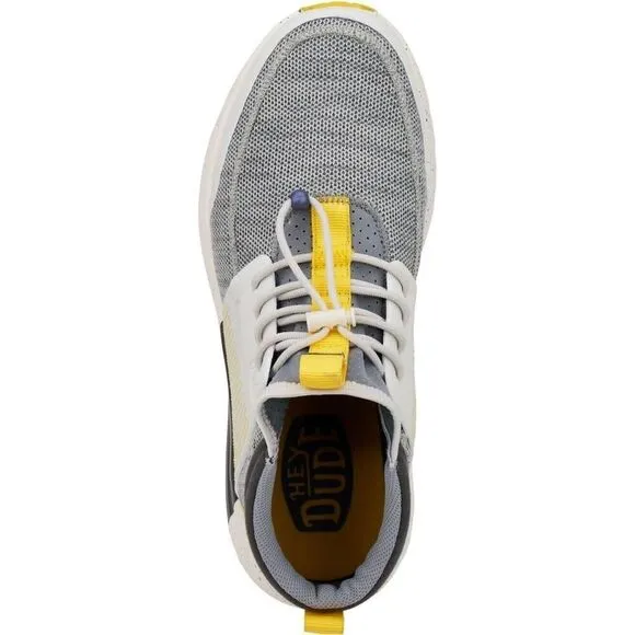 Hey Dude Sirocco Mid 40964-0B5 Sneakers Mens 14 Heather Grey Yellow Shoes FZP236