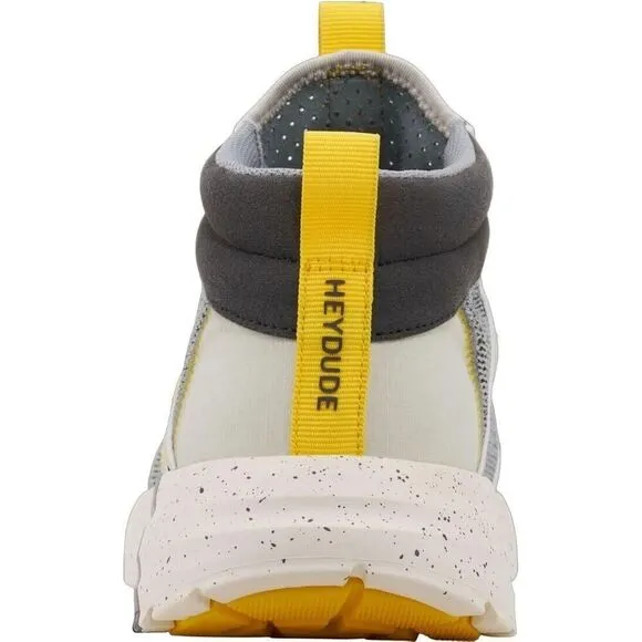 Hey Dude Sirocco Mid 40964-0B5 Sneakers Mens 14 Heather Grey Yellow Shoes FZP236