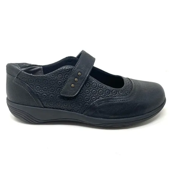 Hälsa Footwear Aloe Leather Mary Jane Comfort Shoes Black