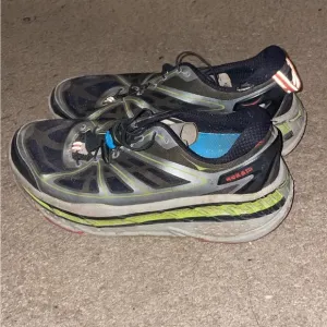 Hoka Black and Blue Running Shoes size 9.5