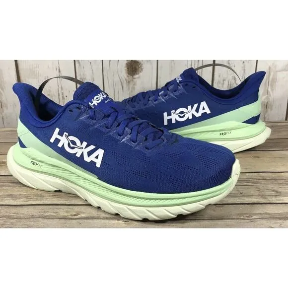 HOKA Blue Mint Mach LONG Running Comfort Gym Race Shoes Mens 11.5 Fast Ship