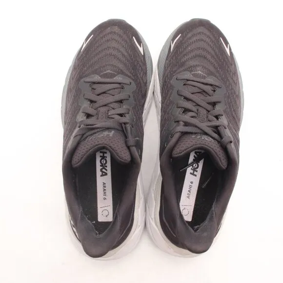 Hoka One One Arahi 6 Women's Size 7 B Black Running Shoes Sneakers 1123195 BWHT