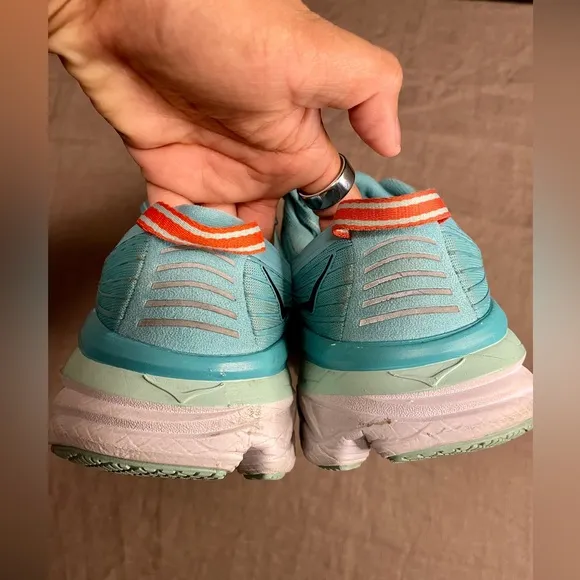 Hoka One One Bondi 7 Women's Outdoor Running Shoes 10.5 Aquarelle/Eggshell Blue