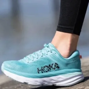 Hoka One One Bondi 7 Women's Outdoor Running Shoes 10.5 Aquarelle/Eggshell Blue