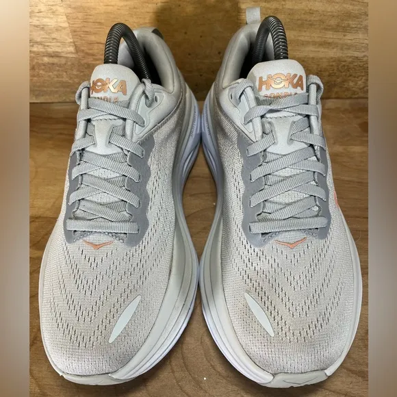 Hoka One One Bondi 8 REFLECTIVE Womens Size 8 (B) Running Shoes Sneakers Gray
