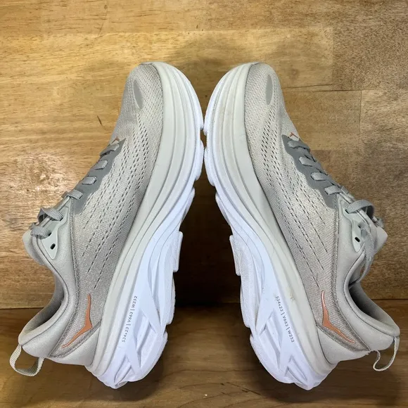 Hoka One One Bondi 8 REFLECTIVE Womens Size 8 (B) Running Shoes Sneakers Gray