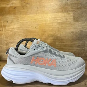 Hoka One One Bondi 8 REFLECTIVE Womens Size 8 (B) Running Shoes Sneakers Gray