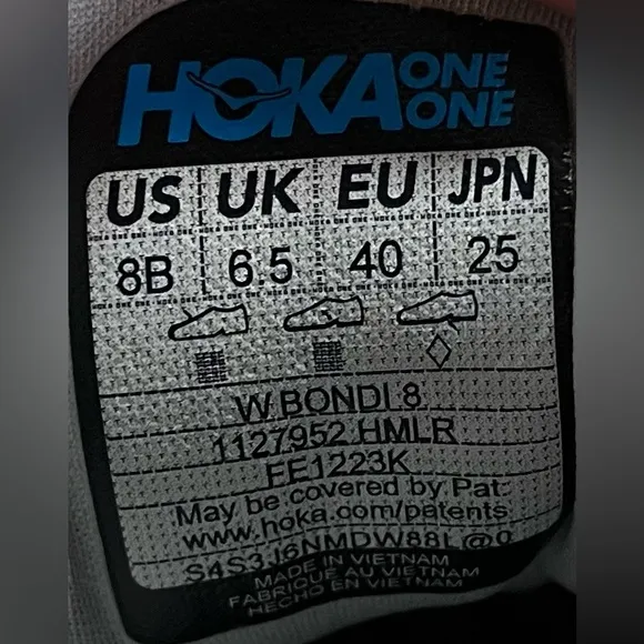 Hoka One One Bondi 8 REFLECTIVE Womens Size 8 (B) Running Shoes Sneakers Gray