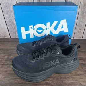 Hoka One One Bondi 8 Running Sneaker Men's Sz 10 All Black (NIB)
