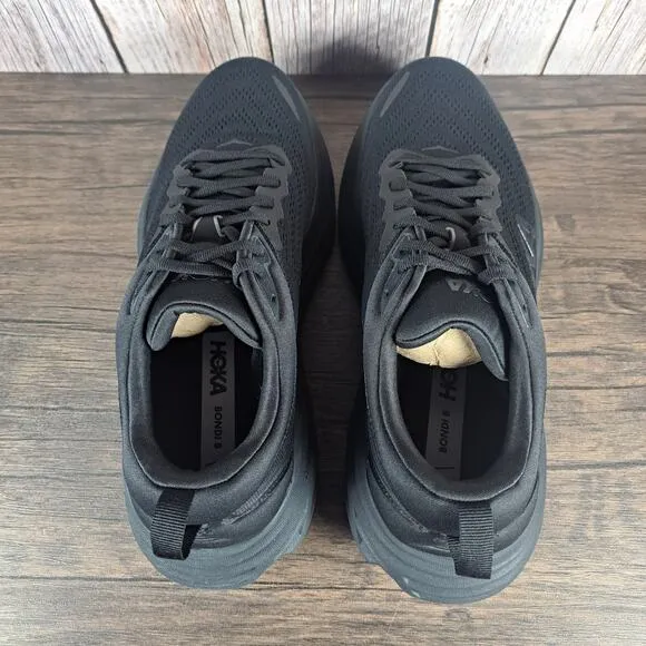Hoka One One Bondi 8 Running Sneaker Men's Sz 10 All Black (NIB)