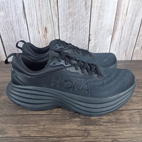 Hoka One One Bondi 8 Running Sneaker Men's Sz 10 All Black (NIB)