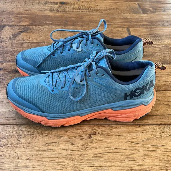 Hoka One One Challenger ATR 6 Trail Running Shoes Blue Orange Mens Size 10.5
