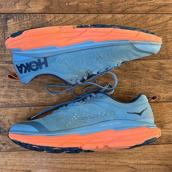 Hoka One One Challenger ATR 6 Trail Running Shoes Blue Orange Mens Size 10.5