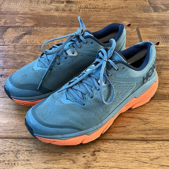 Hoka One One Challenger ATR 6 Trail Running Shoes Blue Orange Mens Size 10.5