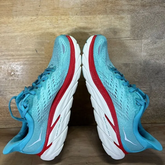 Hoka One One Clifton 8 REFLECTIVE Womens Size 7.5 Running Shoes Sneakers Blue