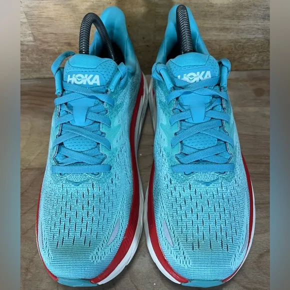 Hoka One One Clifton 8 REFLECTIVE Womens Size 7.5 Running Shoes Sneakers Blue