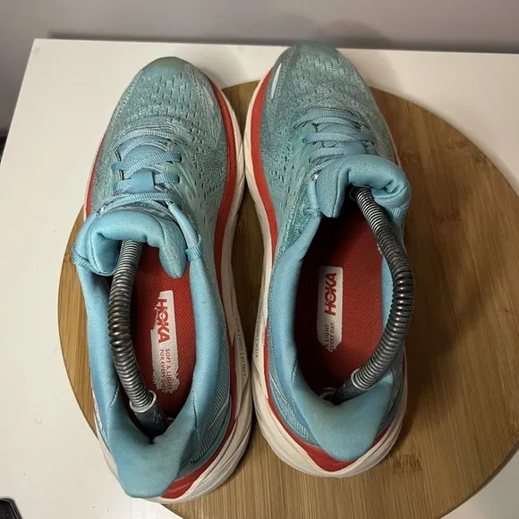 HOKA ONE ONE Clifton 8 Womens Size 9.5 B Running Shoes Blue Comfort Cushioned