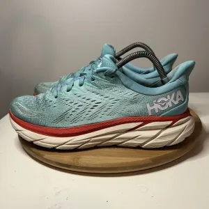 HOKA ONE ONE Clifton 8 Womens Size 9.5 B Running Shoes Blue Comfort Cushioned