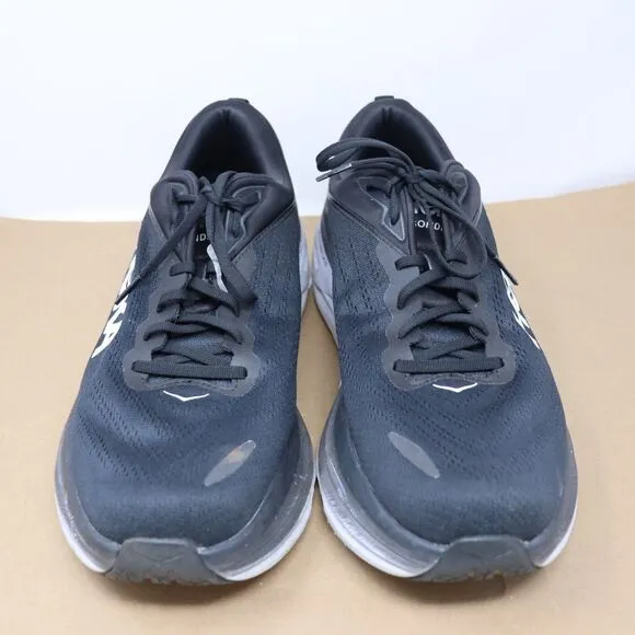 Hoka One One Men's Bondi 8 Black Running Shoes Sneakers 1123202 BWHT Size 14D
