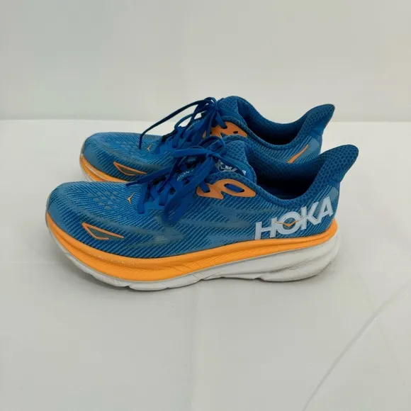 Hoka One One Mens Clifton 9 1127895 CSAA Blue Running Shoes Sneakers Size 9.5 D