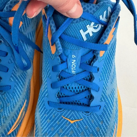 Hoka One One Mens Clifton 9 1127895 CSAA Blue Running Shoes Sneakers Size 9.5 D