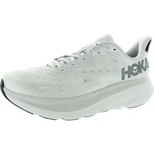 Hoka One One Mens Clifton 9 White Running &amp; Training Shoes Sneakers New