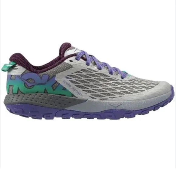 HOKA ONE ONE Speed Instinct Grey/Corsican Blue Trail Running Shoes