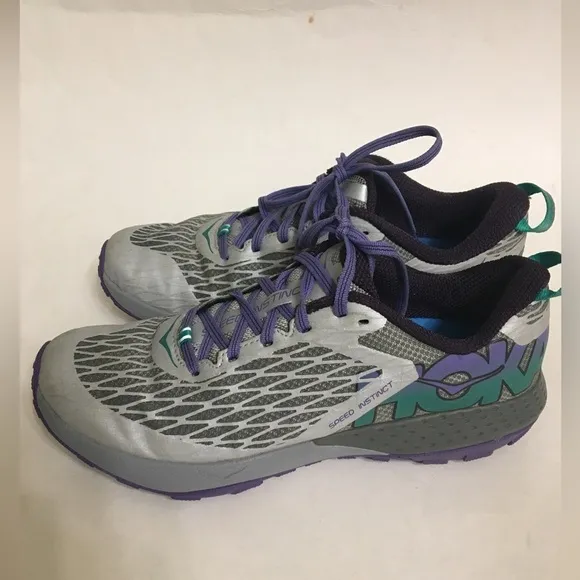 HOKA ONE ONE Speed Instinct Grey/Corsican Blue Trail Running Shoes