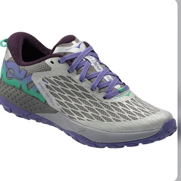 HOKA ONE ONE Speed Instinct Grey/Corsican Blue Trail Running Shoes