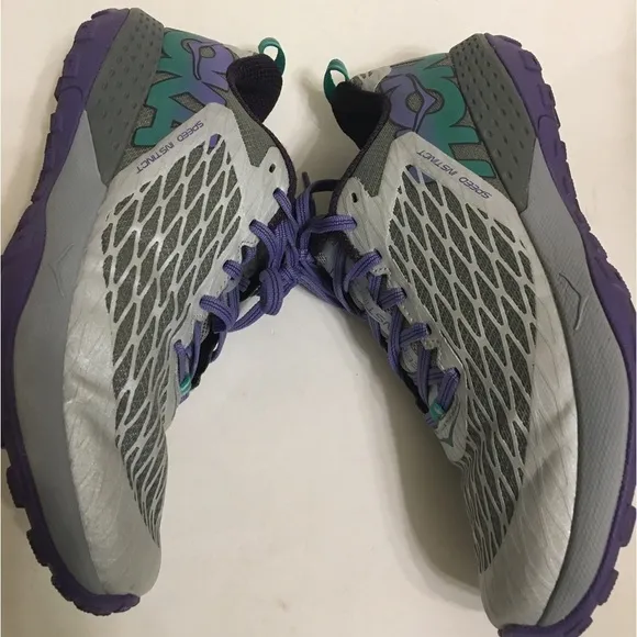 HOKA ONE ONE Speed Instinct Grey/Corsican Blue Trail Running Shoes