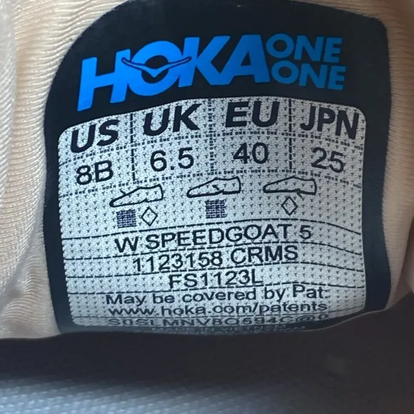 HOKA One One Women's SpeedGoat 5 Cream/Sandstone Trainers Running Shoes 8B
