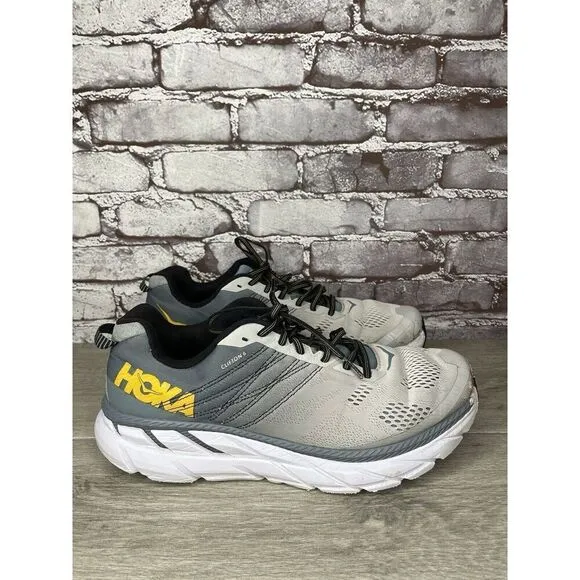 Hoka One One Clifton 6 Gray Running Shoes 1102872 LLRC Men’s 12.5 2E US/47 1/3EU
