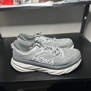 Hoka Bondi 7 Mens Size 8.5 Running Shoes Sneakers Gray