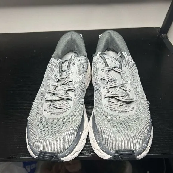 Hoka Bondi 7 Mens Size 8.5 Running Shoes Sneakers Gray