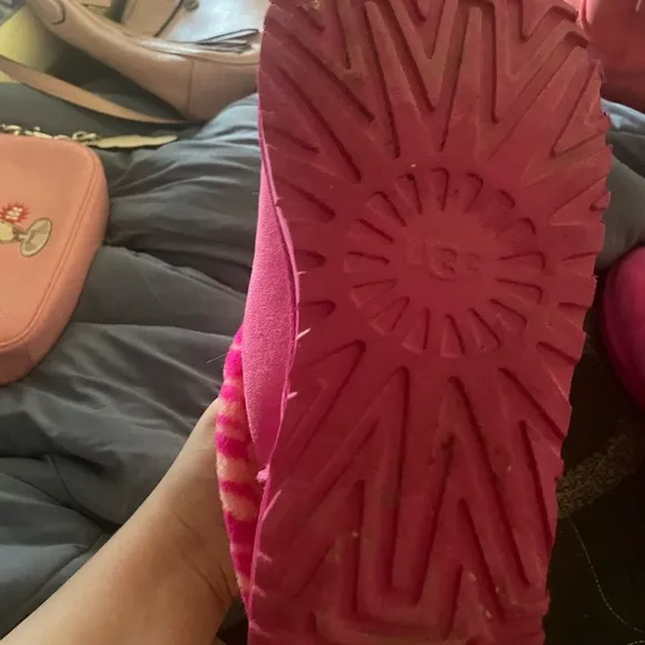 Hot pink zebra and orange print mini boots UGG