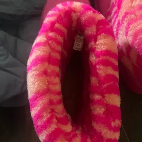 Hot pink zebra and orange print mini boots UGG