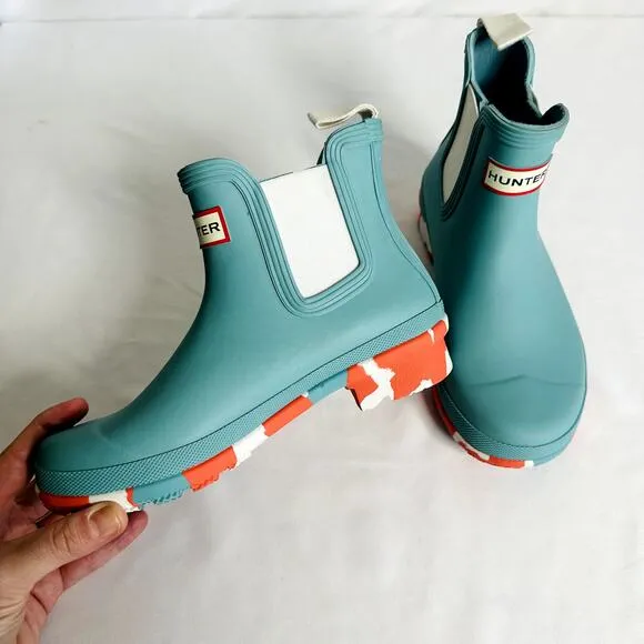 Hunter Original Chelsea Color Splash Ankle Boot Waterproof Rain Boots Sz US 5