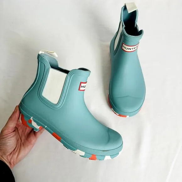 Hunter Original Chelsea Color Splash Ankle Boot Waterproof Rain Boots Sz US 5
