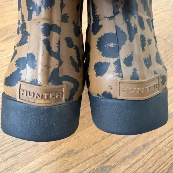 Hunter Original Refined Chelsea Hybrid Leopard Limited Edition Mini Boots size 7