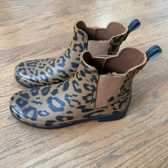 Hunter Original Refined Chelsea Hybrid Leopard Limited Edition Mini Boots size 7