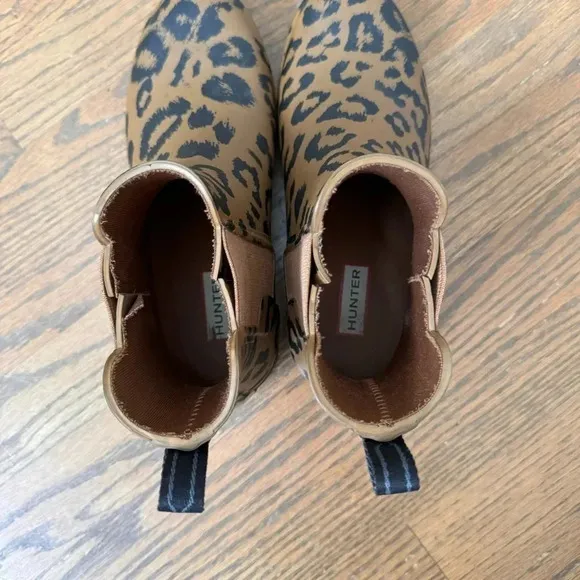 Hunter Original Refined Chelsea Hybrid Leopard Limited Edition Mini Boots size 7