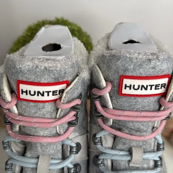 Hunter Women’s Felt Commando Boots Size 7/Euro/38 Frosted Grey