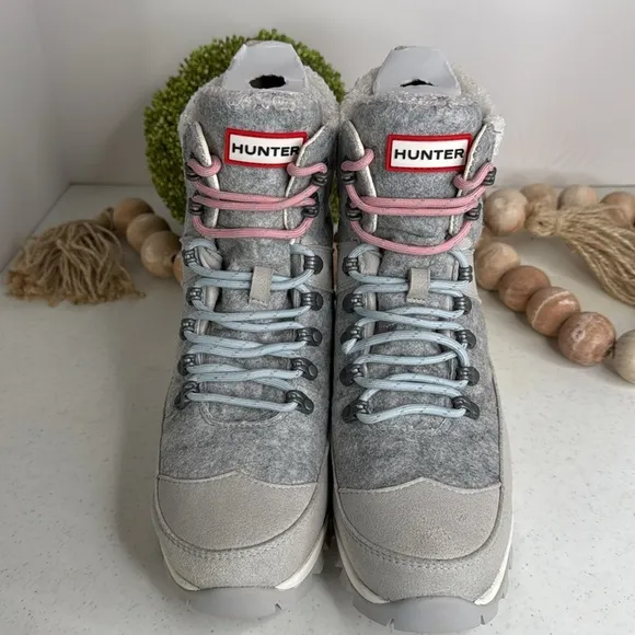 Hunter Women’s Felt Commando Boots Size 7/Euro/38 Frosted Grey