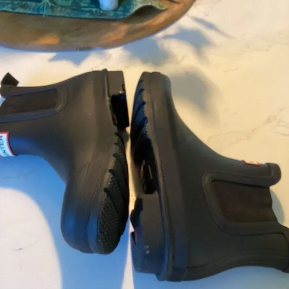Hunter Women’s Original Chelsea Black Boots Sz 8 Insulated Rubber