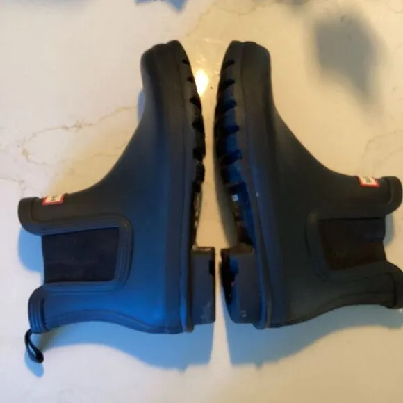Hunter Women’s Original Chelsea Black Boots Sz 8 Insulated Rubber