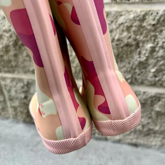 HUNTER X Peppa Pig Rain Boots Girls US 13B/1G EU 31 Pink Pull On Camo Gum Boot