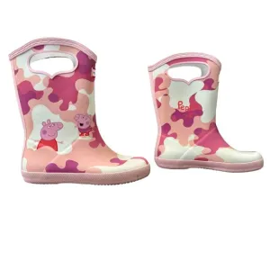 HUNTER X Peppa Pig Rain Boots Girls US 13B/1G EU 31 Pink Pull On Camo Gum Boot