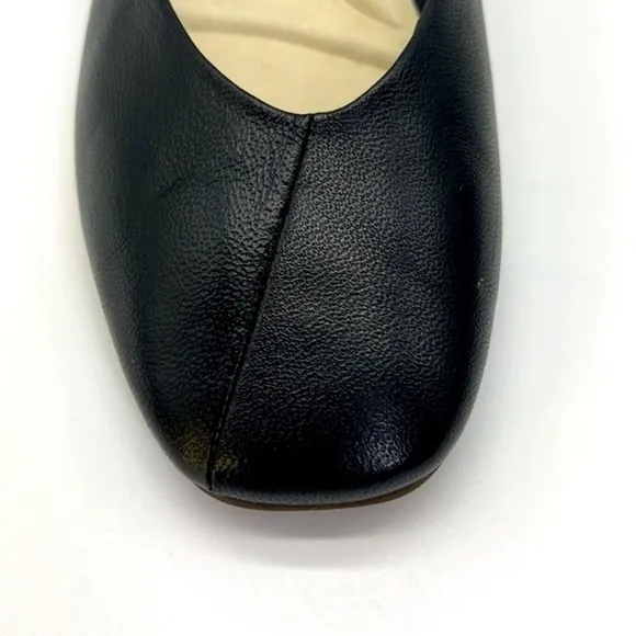 Hush Puppies - Black Leather Square Heel Comfort Premium Shoes Size 6.5