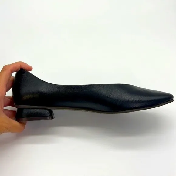 Hush Puppies - Black Leather Square Heel Comfort Premium Shoes Size 6.5