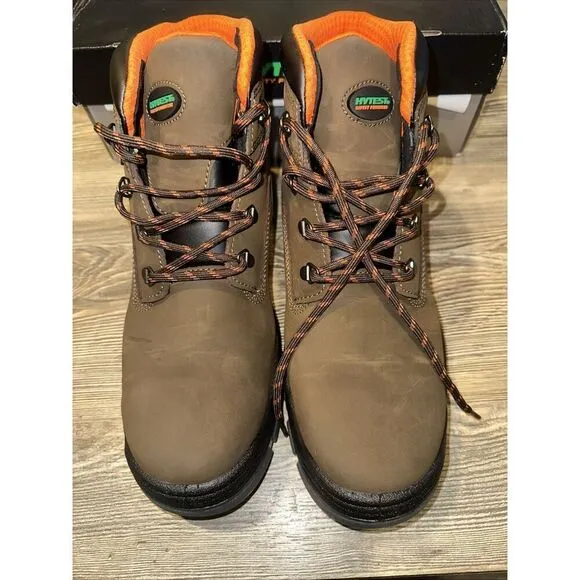 Hytest DA 6&quot; Knox WP ST EH Brown Steel Toe Boots. Size 12W. Waterproof. NWT.